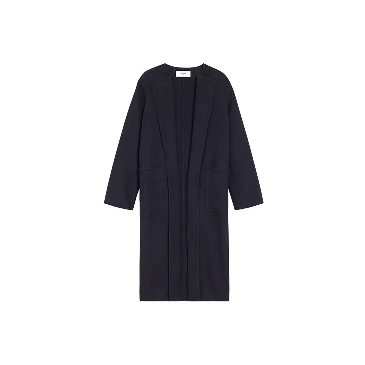 CELINE SS21 Velvet Coat Women's Midnight Black-2