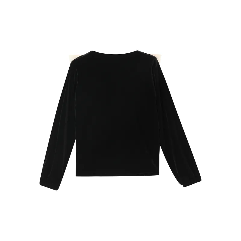 BIENKIMIIYE SS22 Straight Long Sleeved T Shirt Women's Black-1