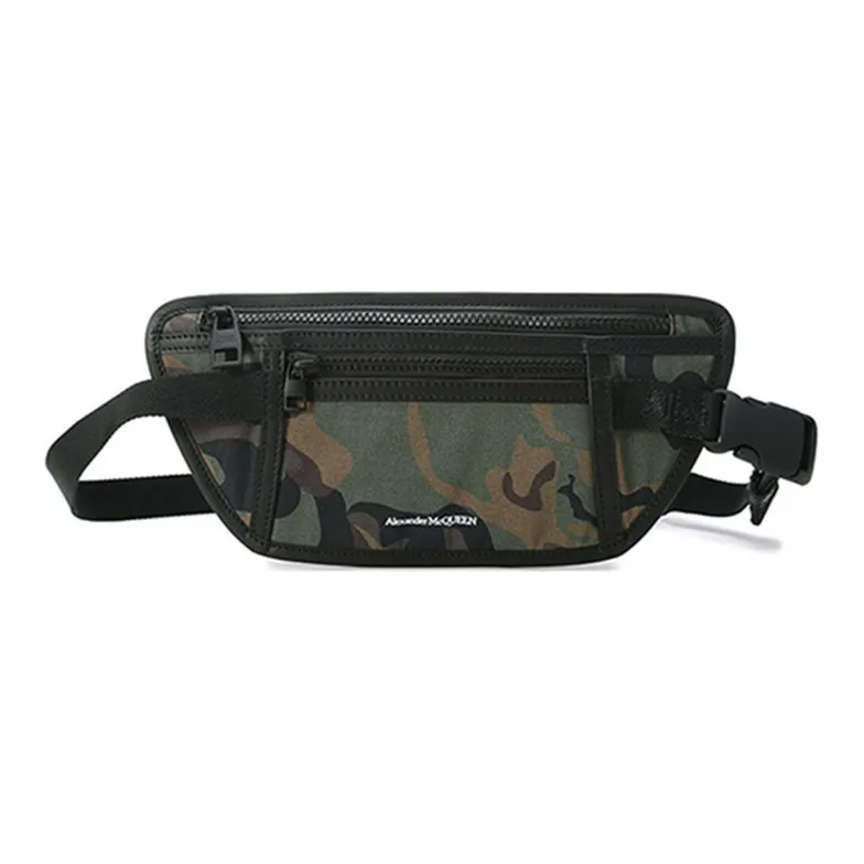 Alexander McQueen Fabric Sling Bag, Crossbody Bag, Fanny Pack Men's Army Green-0