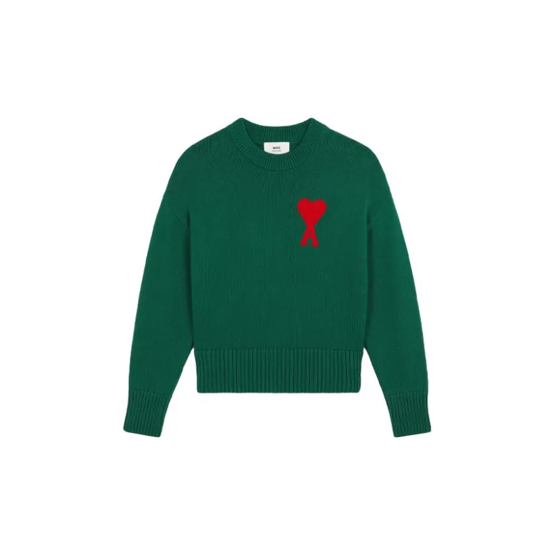 AMIPARIS Big Heart Embroidery Crewneck Sweater 