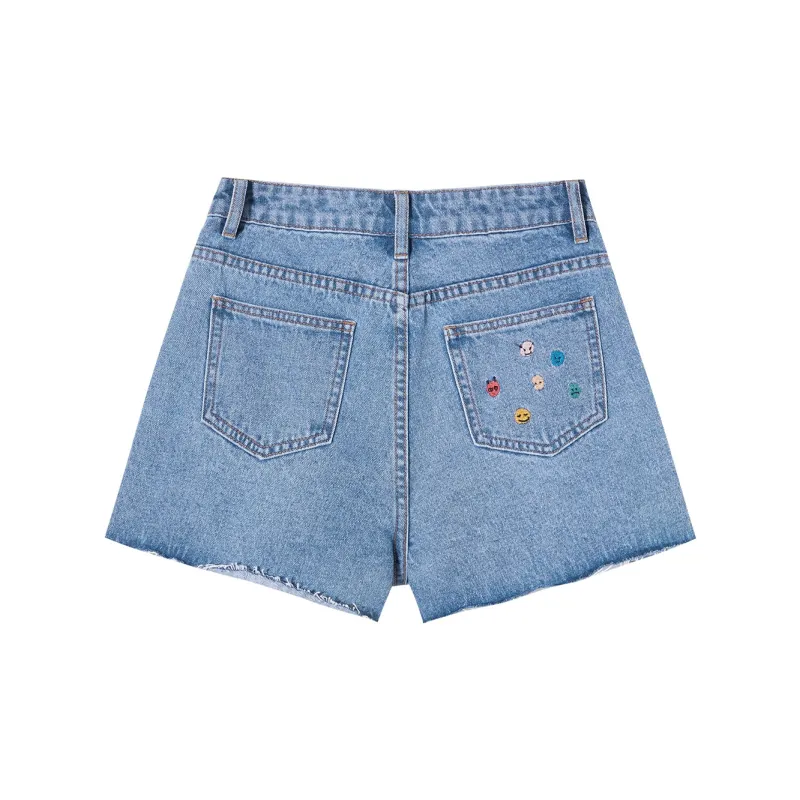 I'M ONE Denim Shorts Women's Washed Denim Blue-1