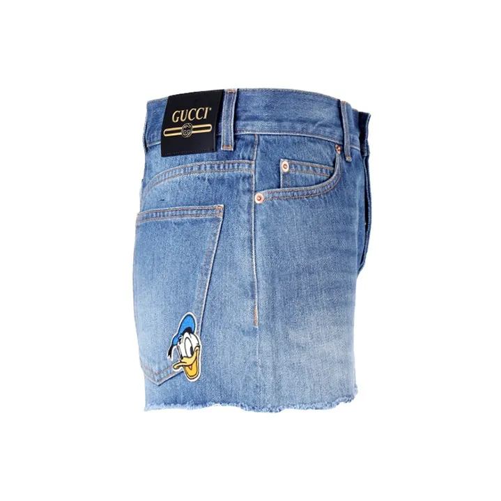 GUCCI x TANGLAOYA Denim Shorts Women's Blue-3