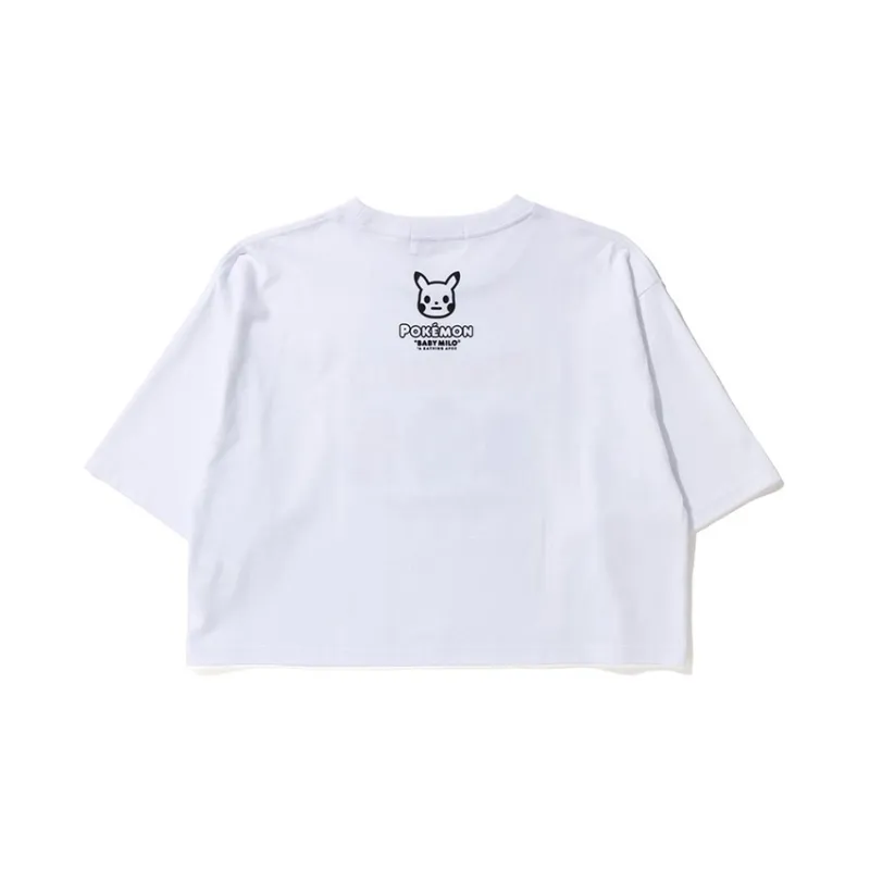Bape X Pokemon Ladies Starters Cropped Tee White-3