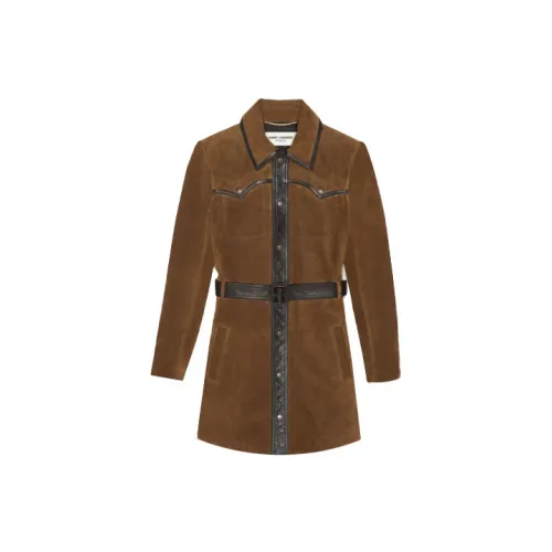 SAINT LAURENT Coats Women's Brown