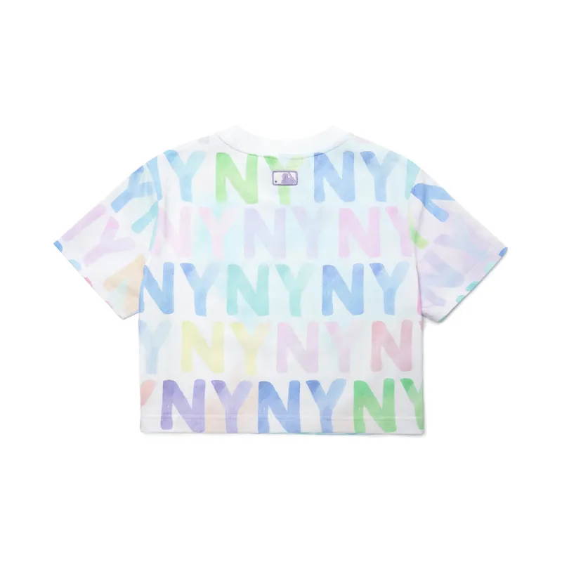 MLB Base Logo Crop Tops Women's White-1