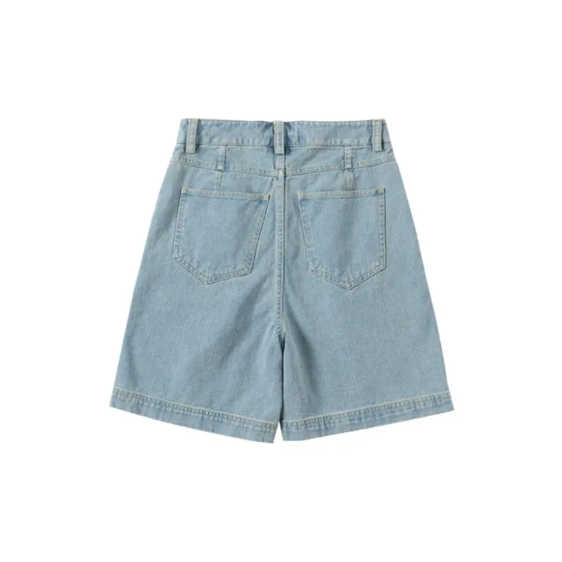 MeiHaoStore Denim Shorts Women's Denim Light Blue-1