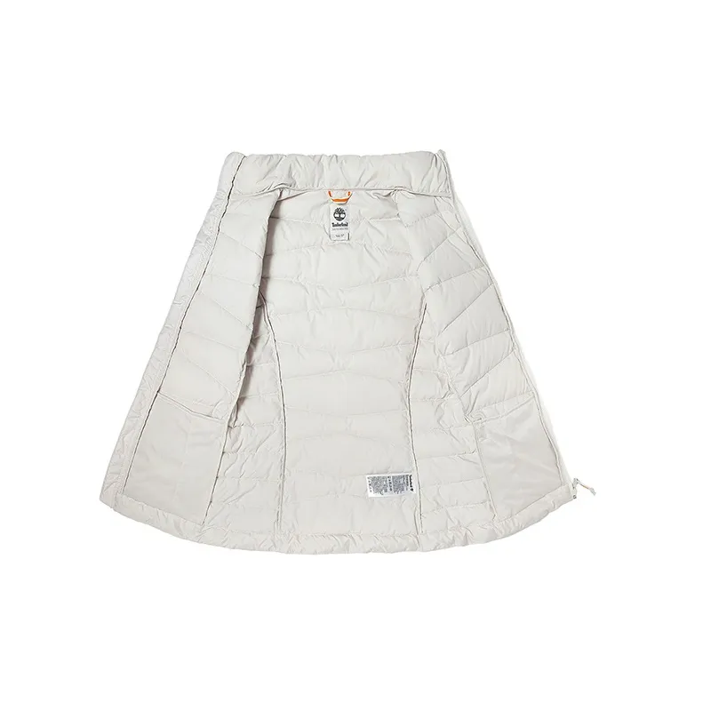 Timberland Solid Color Stand Collar Puffer Jacket Women's White-2