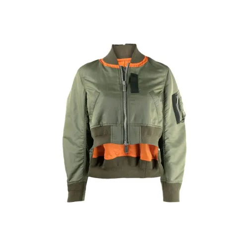 Sacai Cropped Coats Women's Green