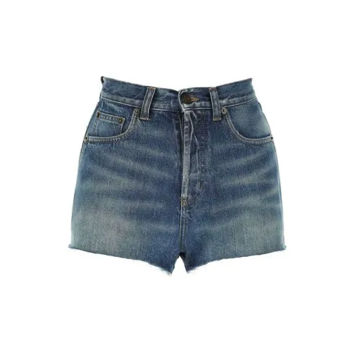 SAINT LAURENT Denim Shorts Women's Blue