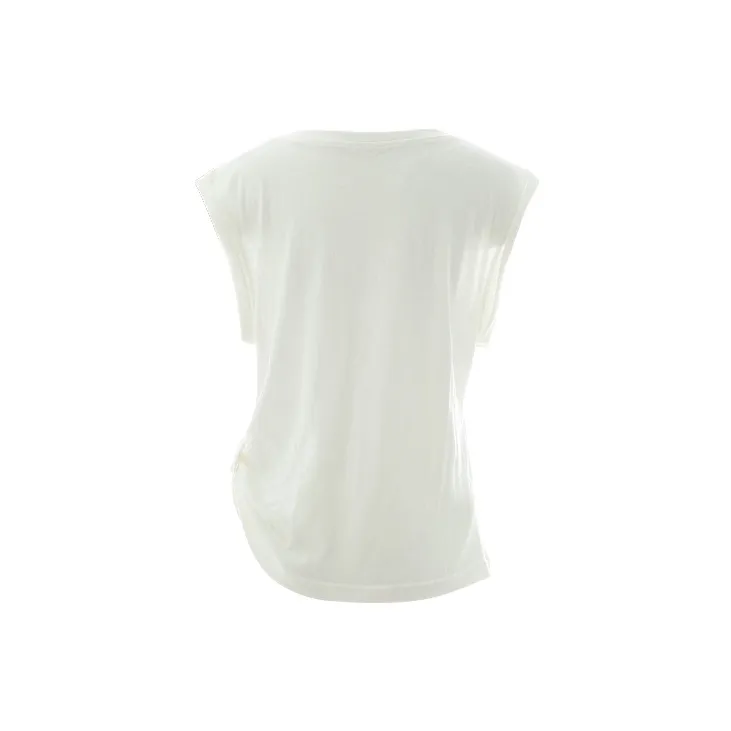 Gyokuu V-Neck Fitted Straight Sleeveless T-Shirt Women's White-1
