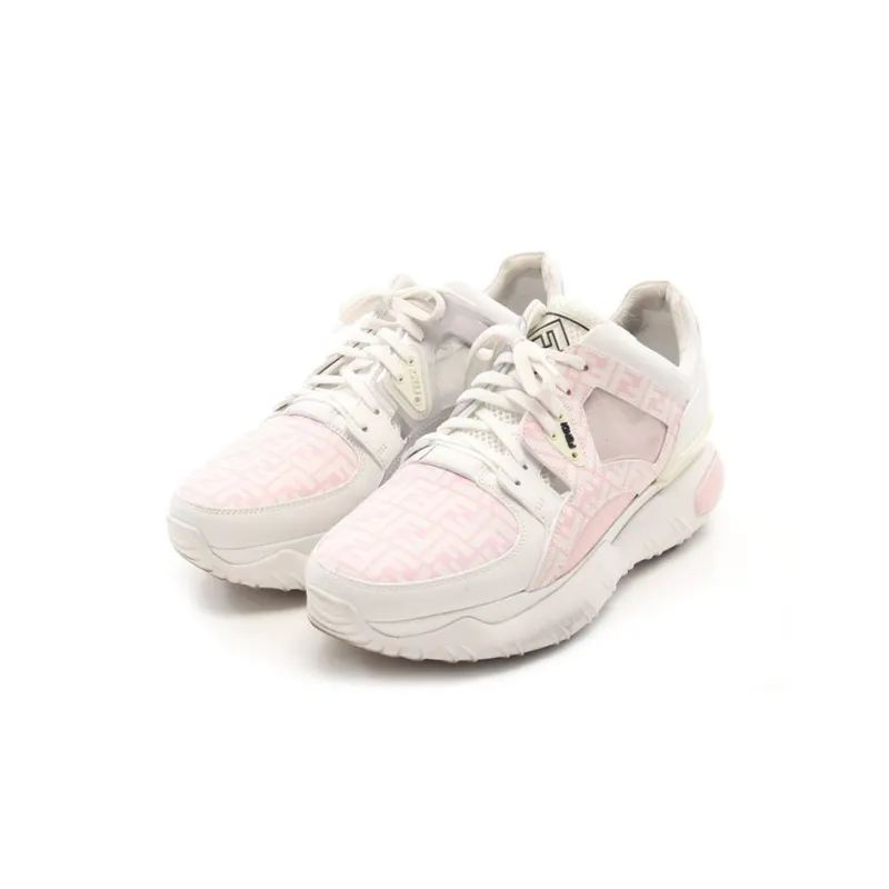 FENDI Leather Low 'White Pink'-1