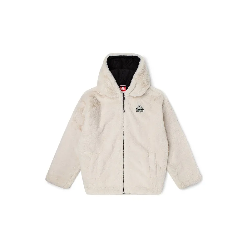 Kappa Solid Color Letters Hooded Puffer Jacket Women's Korean White-1