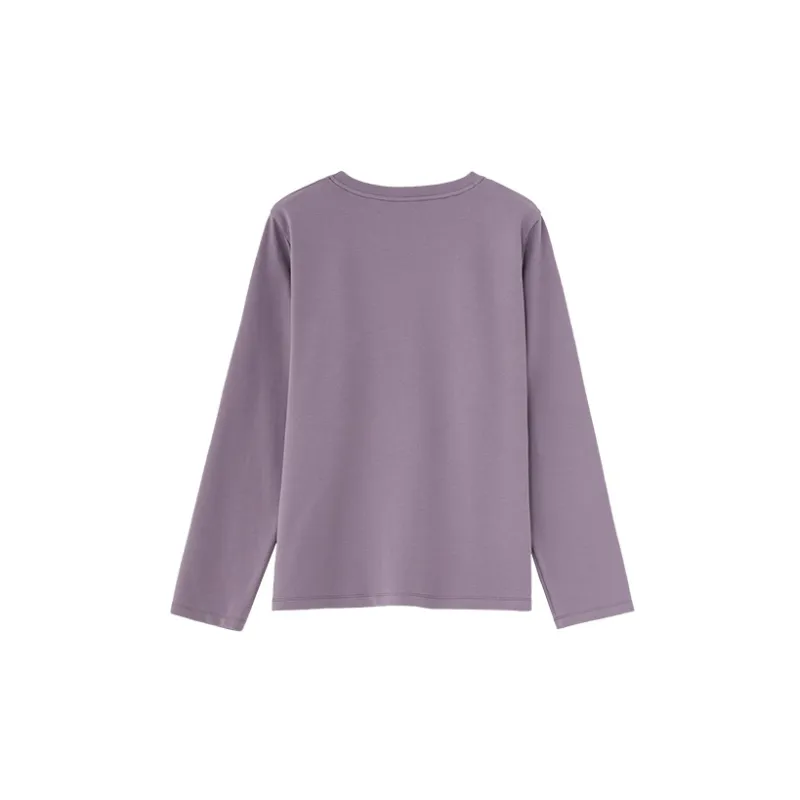 DEER AND FLYER Long-Sleeved T-Shirt Women's Cream Purple-1