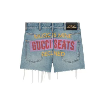 GUCCI Denim Shorts Women's Light Blue