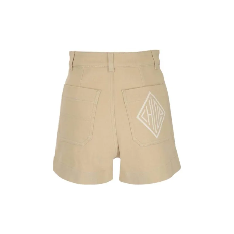 Chloe Denim Shorts Women's White-1