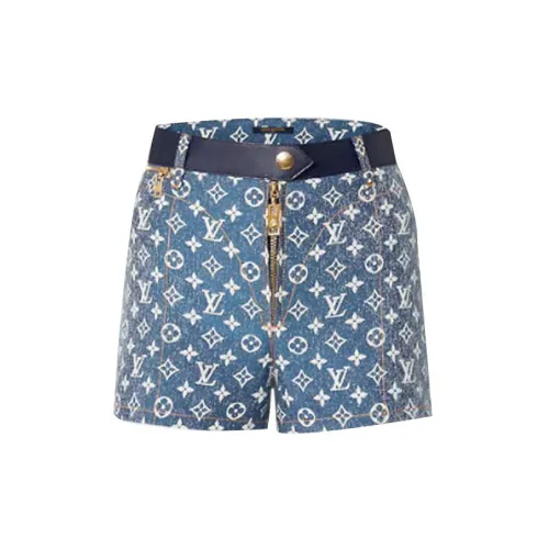 LOUIS VUITTON New Quarterly Products Of LV Denim Shorts Women's Blue