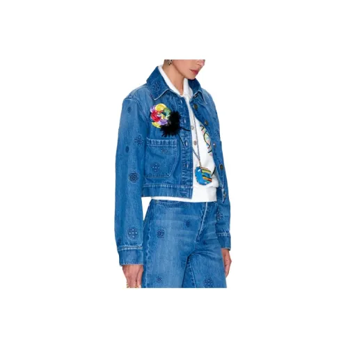 CHANEL Denim Jackets Women's Denim Blue