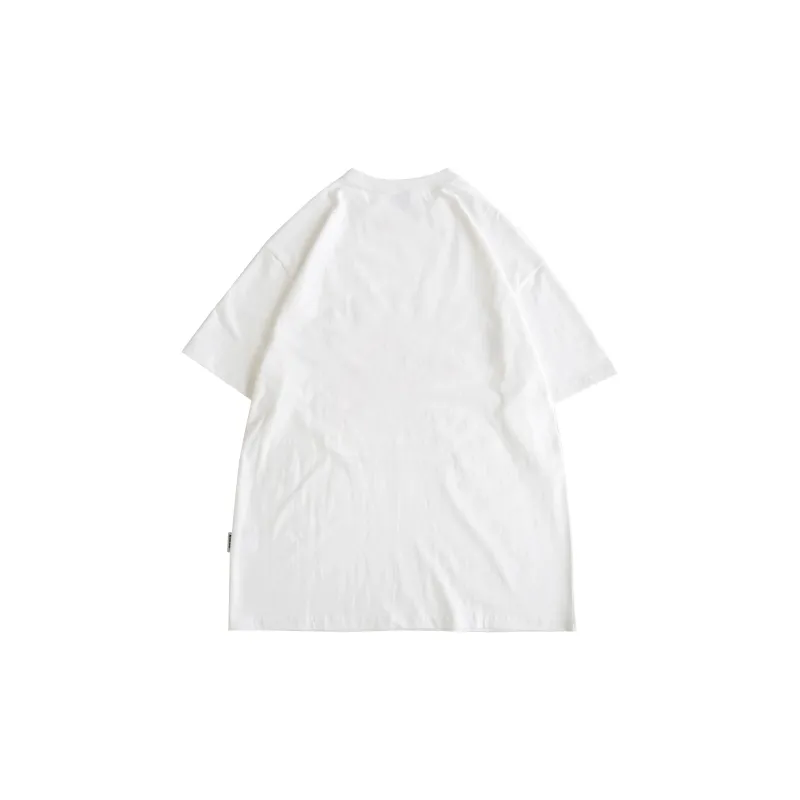 BLUELANDINC Crew Neck Loose Fit Straight T-Shirt Women's White-1
