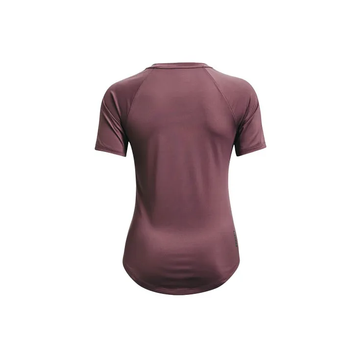 Under Armour RUSH Raglan Sleeve T Shirt Women's Gray Mist Purple-1
