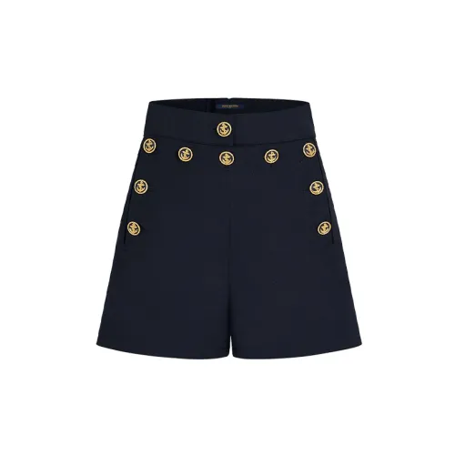 LOUIS VUITTON New Quarterly Products Of LV Casual Shorts Women's Navy