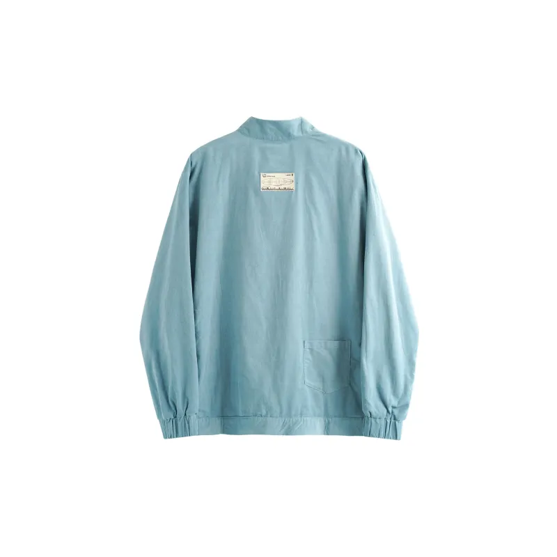 BLUELANDINC Loose Fit Moderate Workwear Jacket Women's Light Gray Blue-1