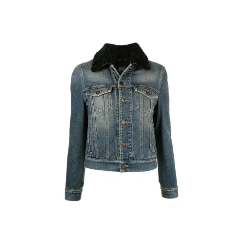 SAINT LAURENT Denim Jackets Women's Blue