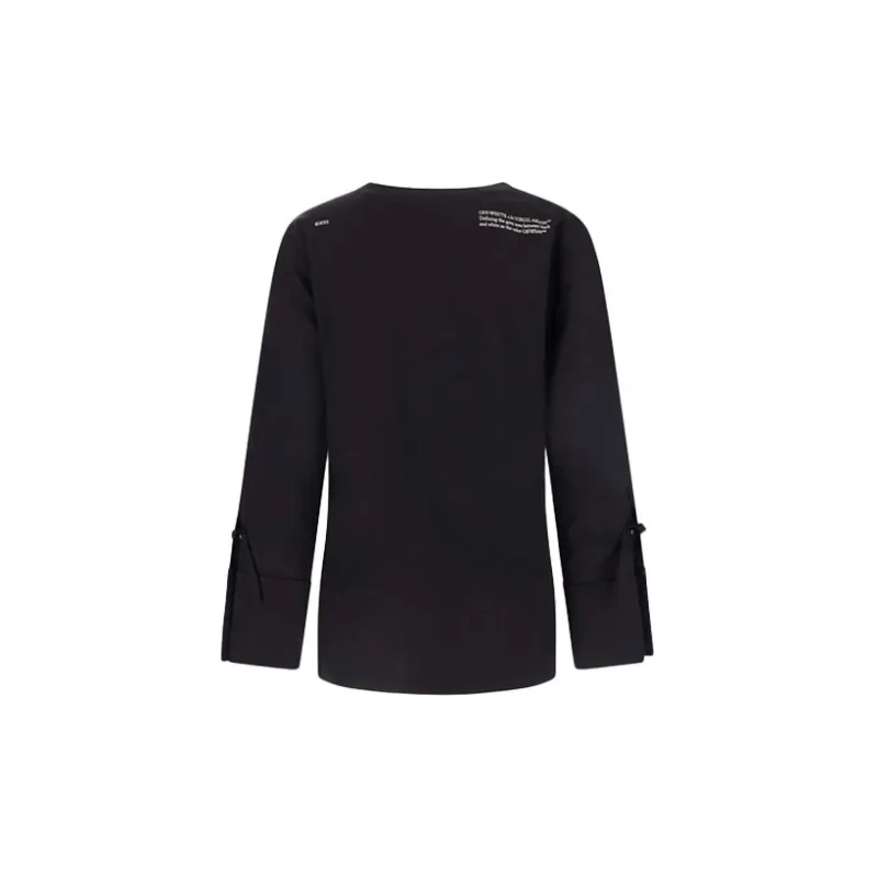 OFF WHITE Slogan print Tied sleeves Blouse-1