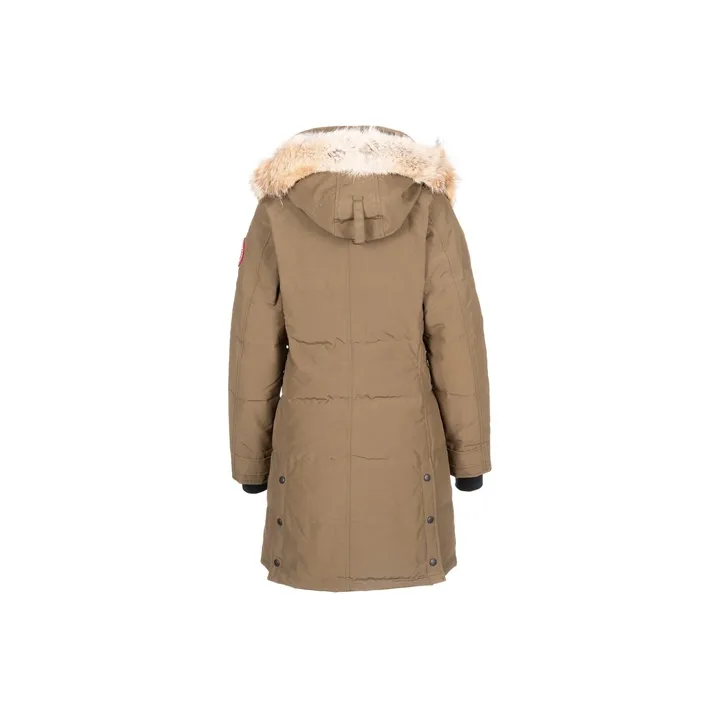 Canada Goose Shelburne Series Solid Color Hooded Mid-Length Puffer Jacket Women's Brown-1