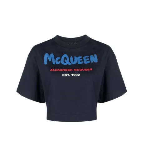 Alexander McQueen Crop Tops Women's Blue