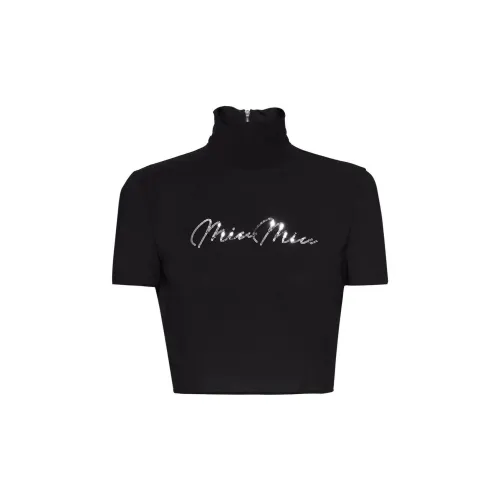 MIU MIU Crop Tops Women's Black