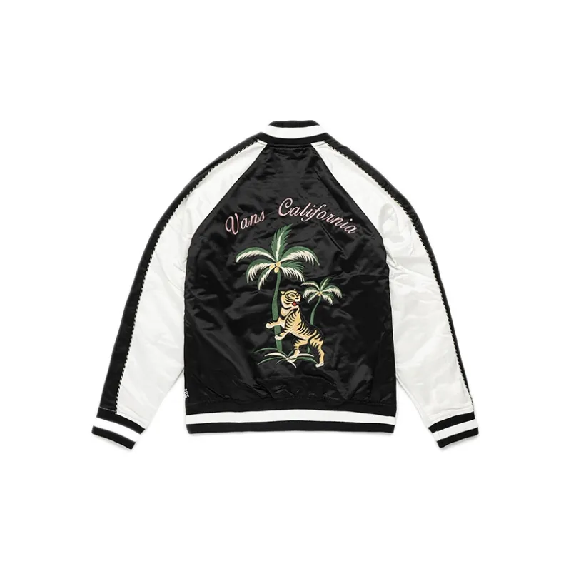 Vans Tiger Floral Embroidery Baseball Baseball Jacket Women's-1