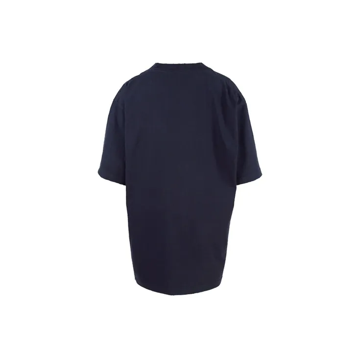 Balenciaga SS22 Drop Shoulder Sleeve T Shirt Women's Navy Blue-1