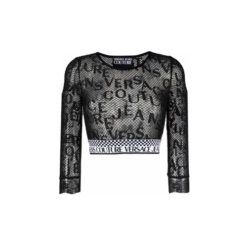 VERSACE JEANS COUTURE Crop Tops Women's Black