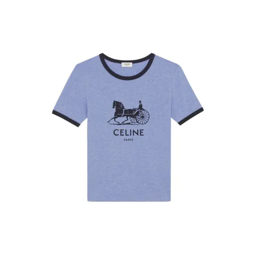 CELINE T-Shirts Women's Blue