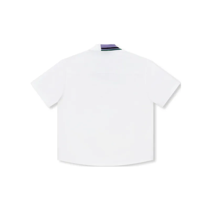 CONKLAB Letter Plant And Floral Loose Fit Polo Shirt Summer Unisex-1