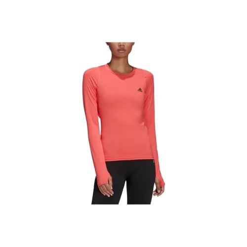 Adidas T-Shirts Women's Swirl Fluorescent Red