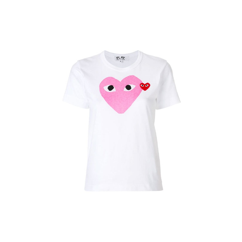 Comme des Garcons Ladies Double Heart Logo Short Sleve T Shirt Size Medium