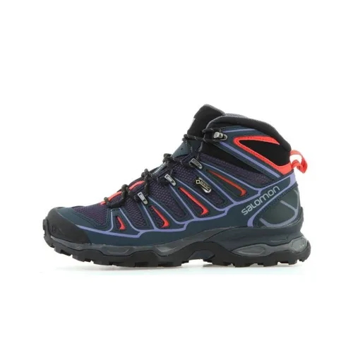 SALOMON X Ultra 2 Hiking / Trekking Shoes Women's Mid-Top Blue/Black/Orange