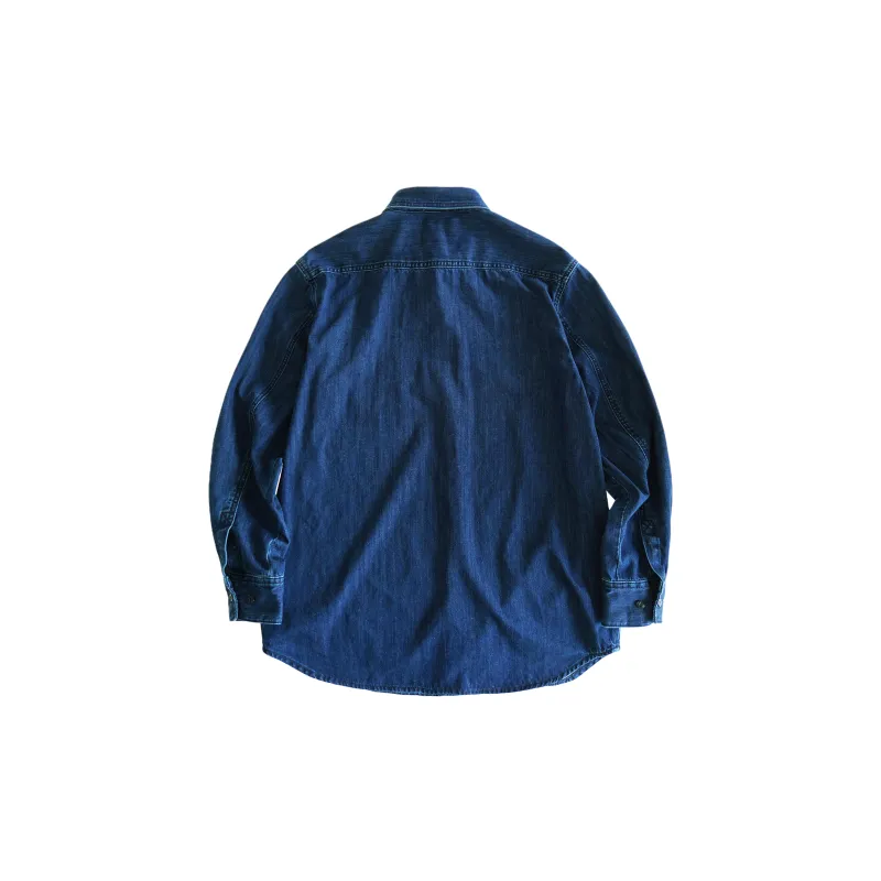BLUELANDINC Loose Fit Denim Jacket Women's Dark Blue-1