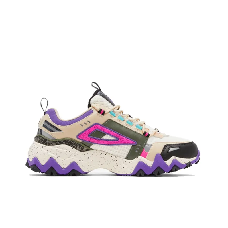 FILA Oakmont Cushioning Anti-Slip And Wear-Resistant Low-Top Casual Shoes Women's Purple Color-1