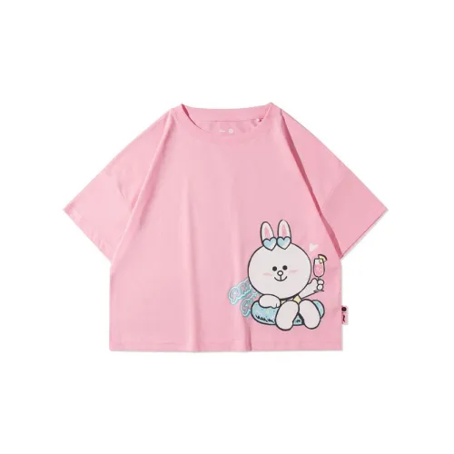 Line Friends X LINING Sports Fashion Collection Crop Tops Women's Phoenix Pink