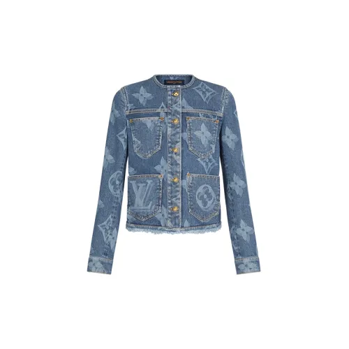 LOUIS VUITTON New Quarterly Products Of LV Denim Jackets Women's Blue