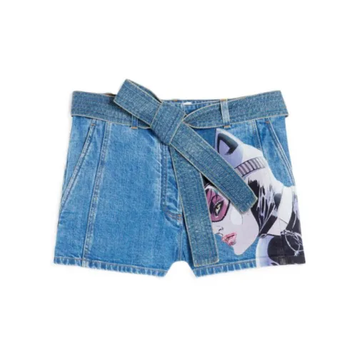 Lanvin X Batman Casual Shorts Women's Light Blue