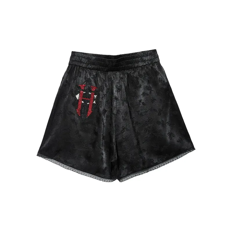 TCH Casual Shorts Women's Black Base Gold Logo-1