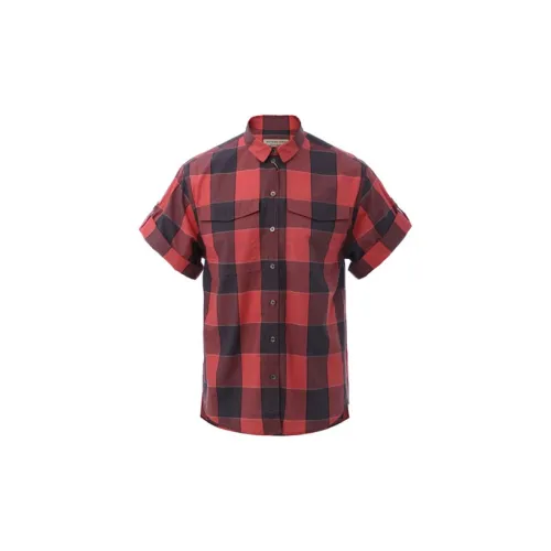 Burberry Shirts Women's Red And Grey Plaid