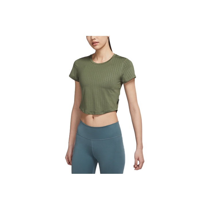 olive green nike crop top