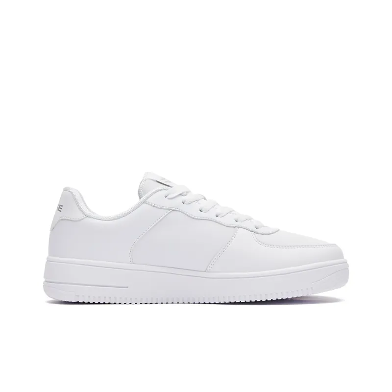 Erke Durable Breathable Low Top Skateboard Shoes Unisex White Silver-1
