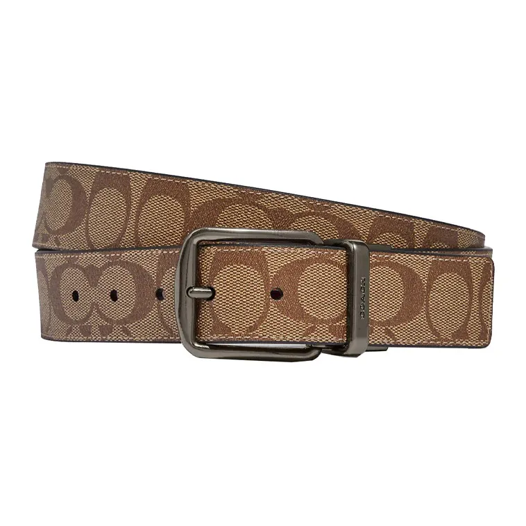 COACH Boxed Coated Canvas With Refined Calfskin Card Holder Men's Khaki, Orange, Red-2
