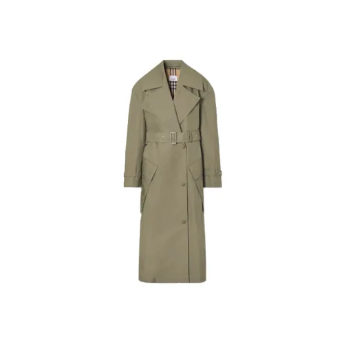 Burberry Trench Coats Women's Dark Green Fern