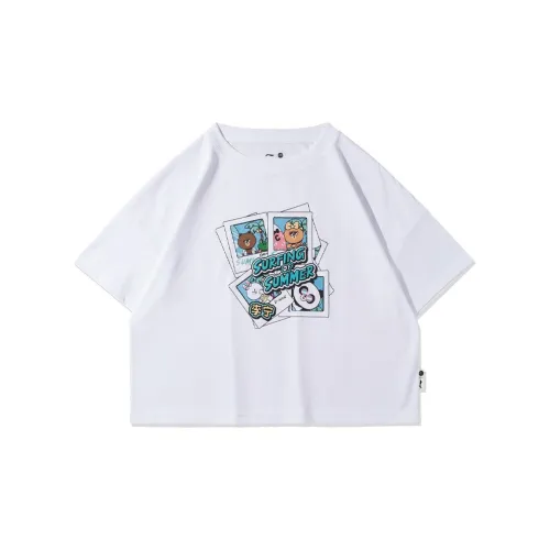 Line Friends X LINING Sports Fashion Collection Crop Tops Women's White